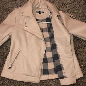 Tan leather coat